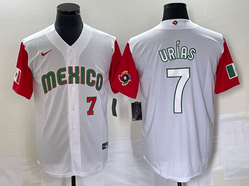 Men 2023 World Cub Mexico #7 Urias White white Nike MLB Jersey7->more jerseys->MLB Jersey